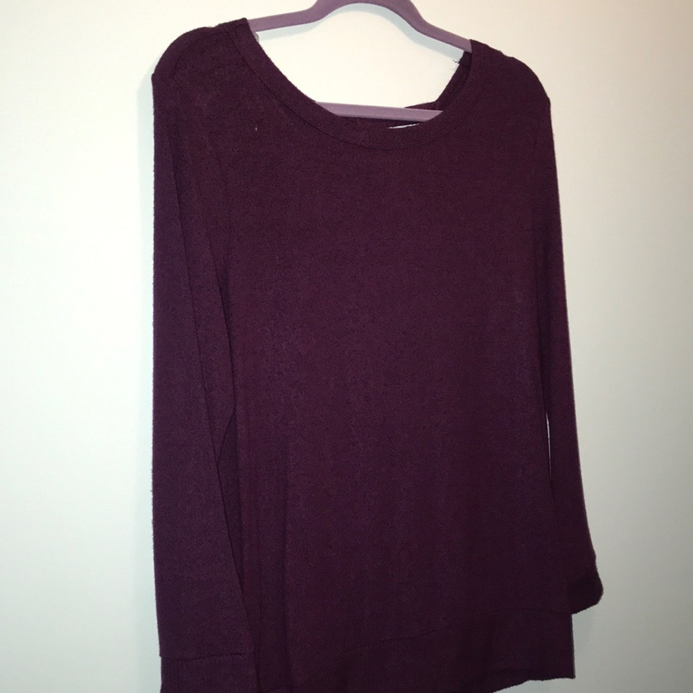 Purple open back sweater NWT